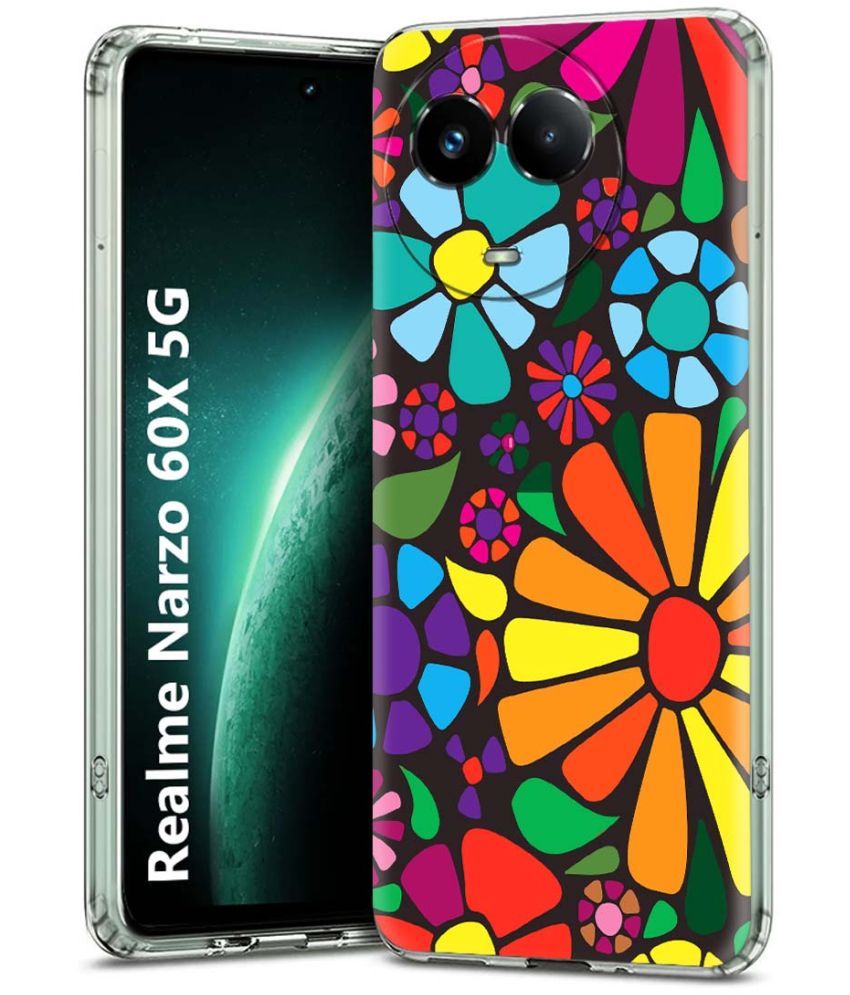     			Fashionury Multicolor Printed Back Cover Silicon Compatible For Realme Narzo 60x 5G ( Pack of 1 )