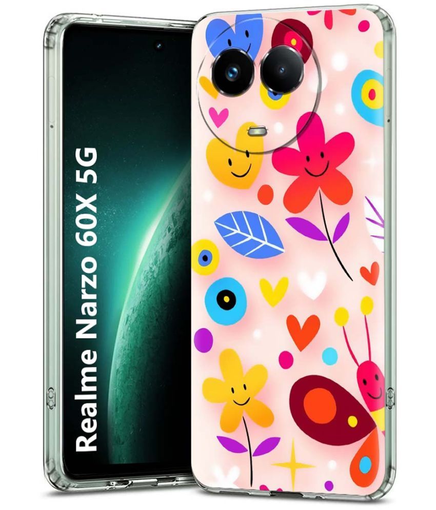     			Fashionury Multicolor Printed Back Cover Silicon Compatible For Realme Narzo 60x 5G ( Pack of 1 )