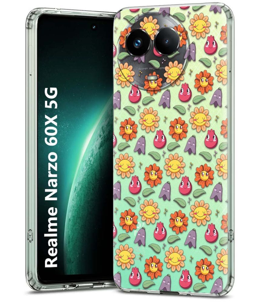     			Fashionury Multicolor Printed Back Cover Silicon Compatible For Realme Narzo 60x 5G ( Pack of 1 )