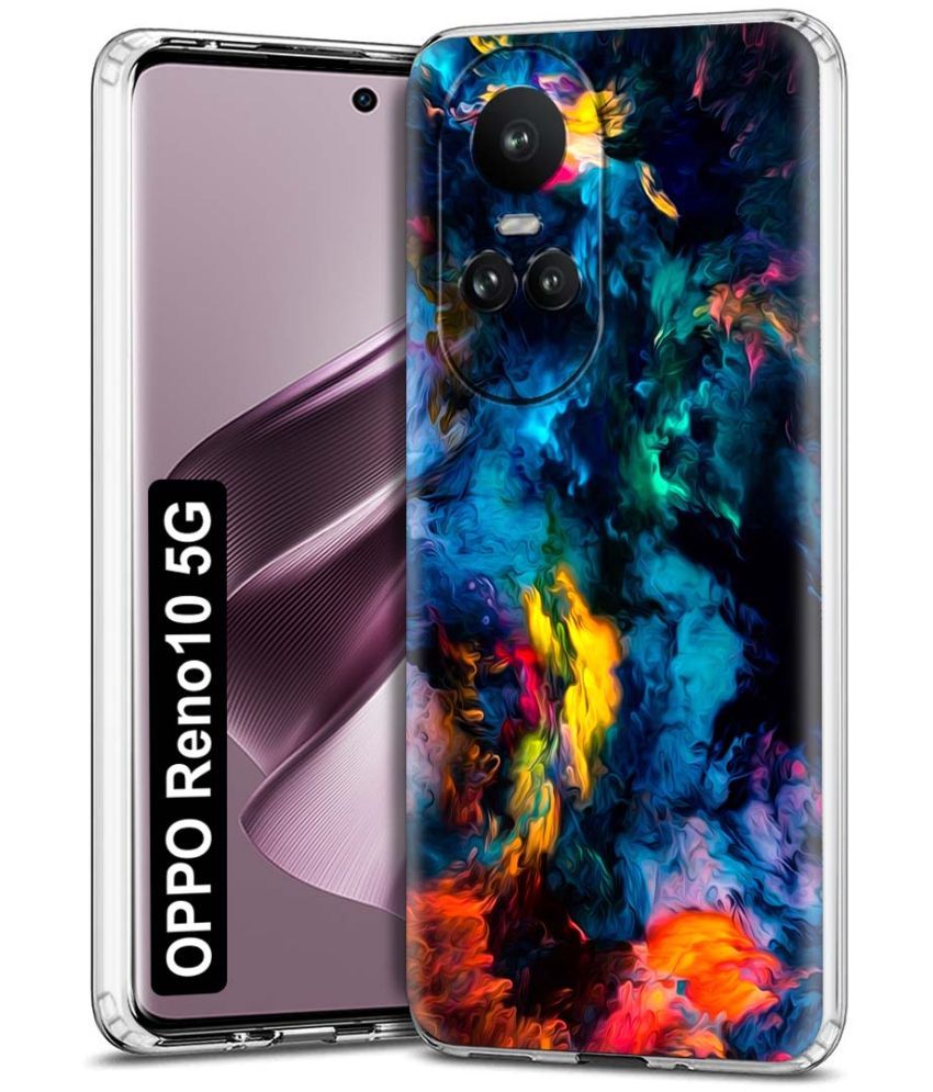     			Fashionury Multicolor Printed Back Cover Silicon Compatible For Oppo Reno 10 5G ( Pack of 1 )