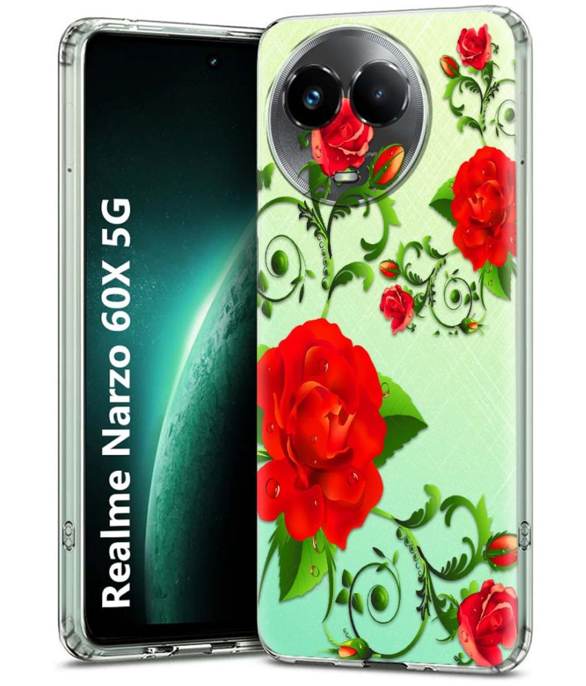     			Fashionury Multicolor Printed Back Cover Silicon Compatible For Realme Narzo 60x 5G ( Pack of 1 )