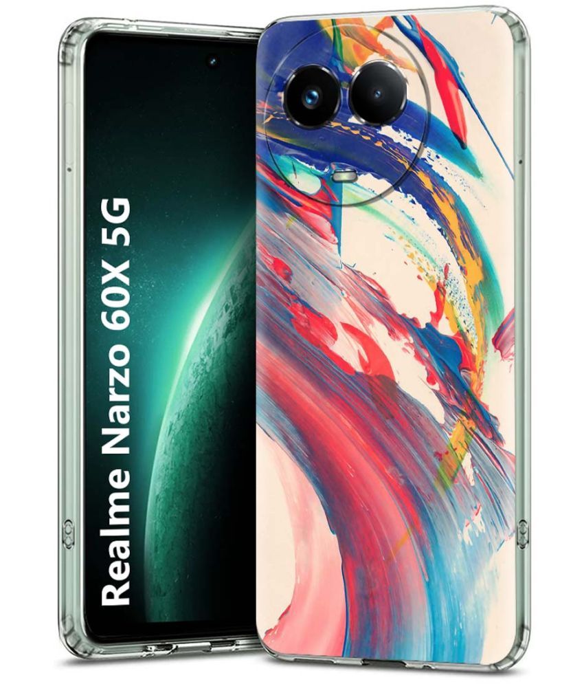     			Fashionury Multicolor Printed Back Cover Silicon Compatible For Realme Narzo 60x 5G ( Pack of 1 )