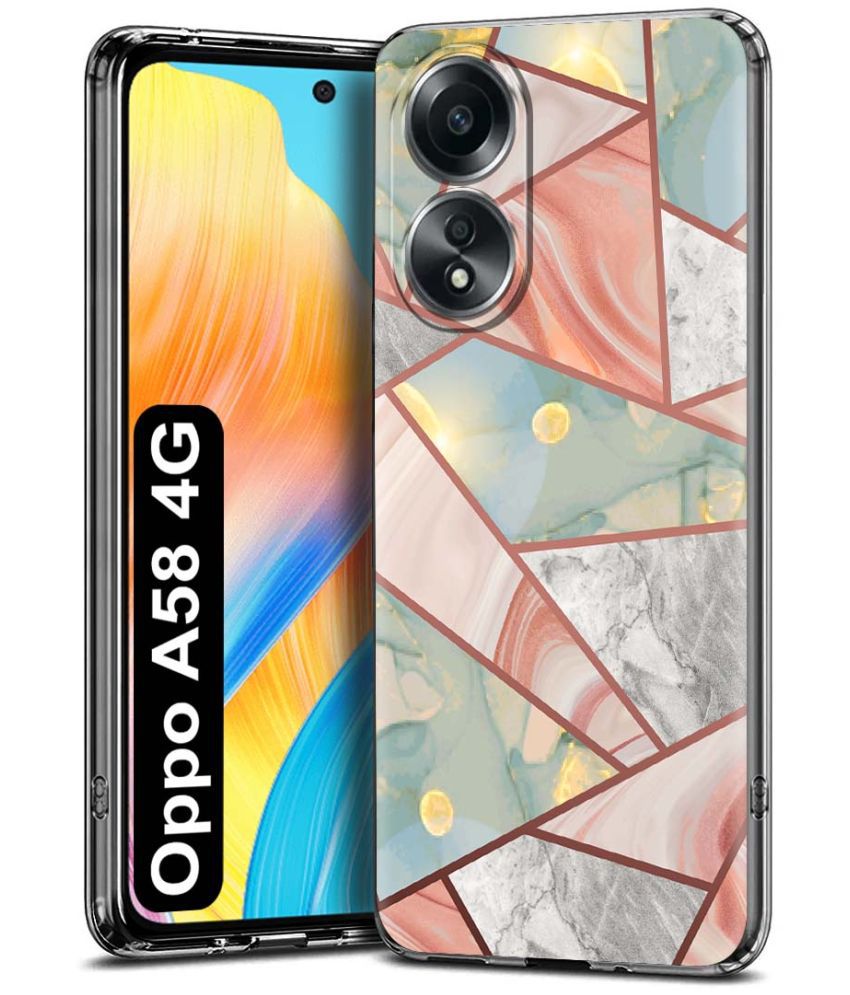     			Fashionury Multicolor Printed Back Cover Silicon Compatible For Oppo A58 4G ( Pack of 1 )