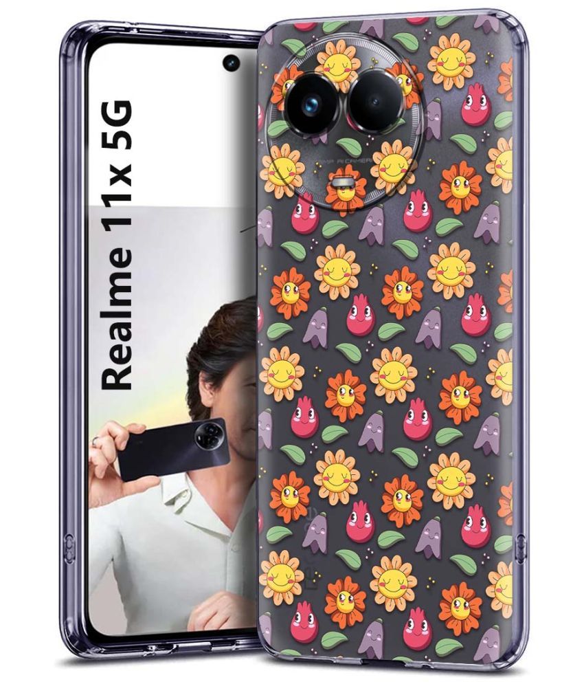     			Fashionury Multicolor Printed Back Cover Silicon Compatible For Realme 11X 5G ( Pack of 1 )