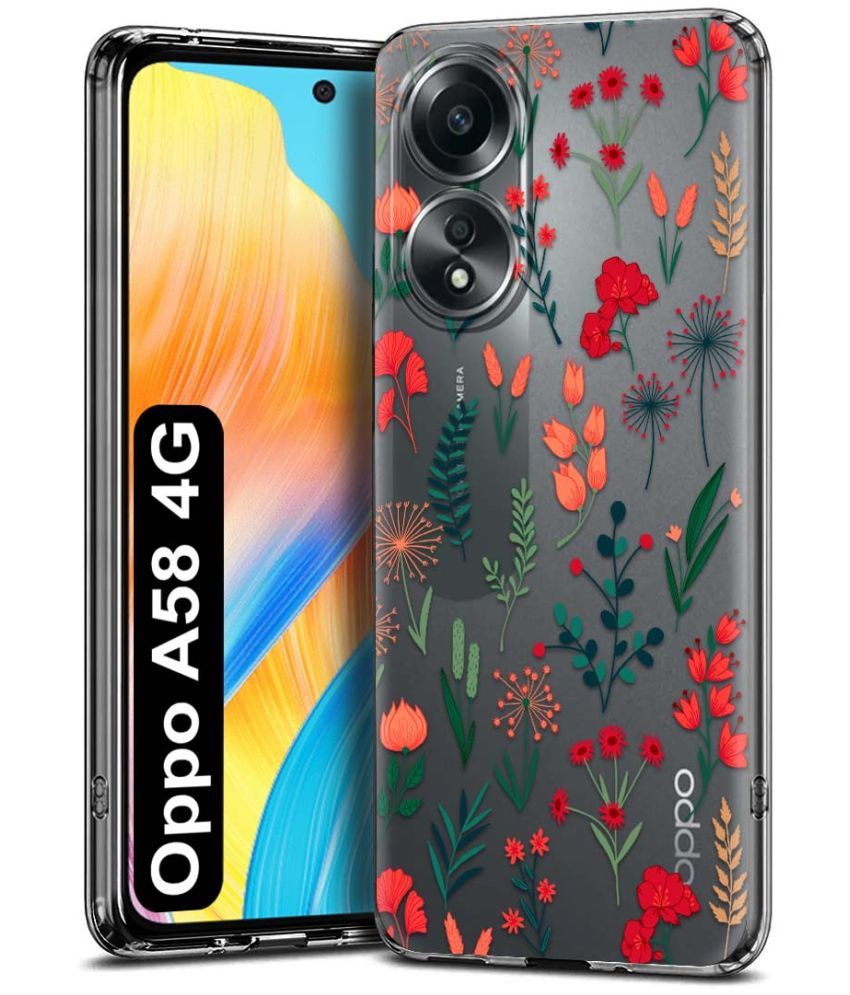     			Fashionury Multicolor Printed Back Cover Silicon Compatible For Oppo A58 4G ( Pack of 1 )