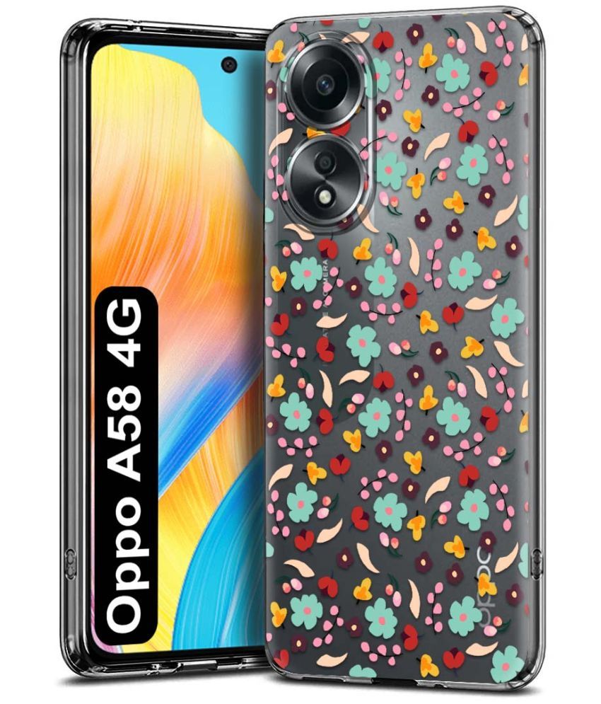     			Fashionury Multicolor Printed Back Cover Silicon Compatible For Oppo A58 4G ( Pack of 1 )