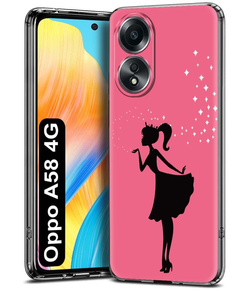     			Fashionury Multicolor Printed Back Cover Silicon Compatible For Oppo A58 4G ( Pack of 1 )