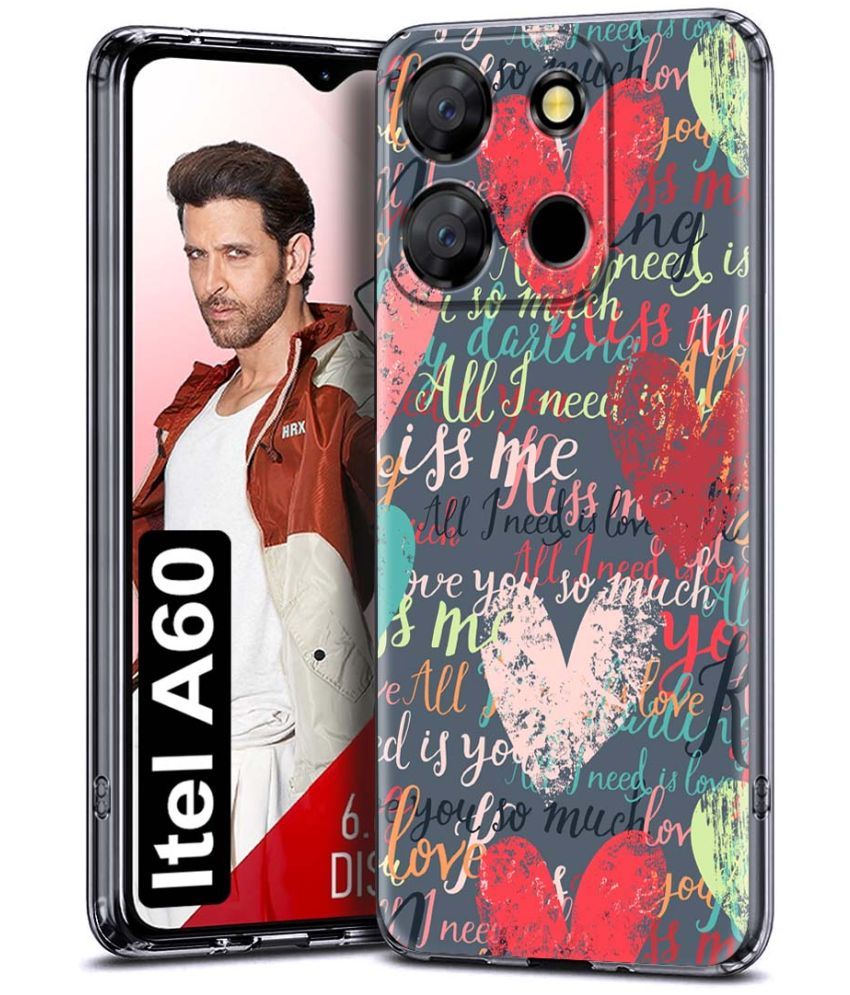     			Fashionury Multicolor Printed Back Cover Silicon Compatible For iTel A60 ( Pack of 1 )