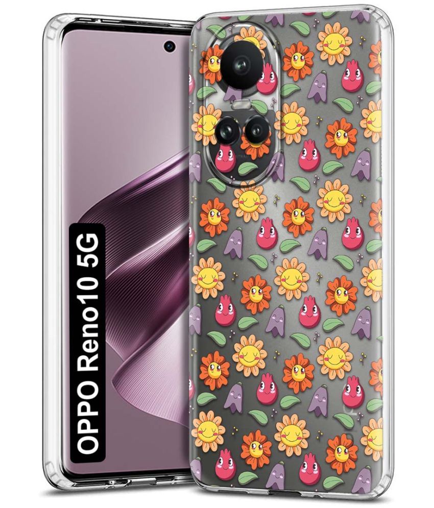     			Fashionury Multicolor Printed Back Cover Silicon Compatible For Oppo Reno 10 5G ( Pack of 1 )