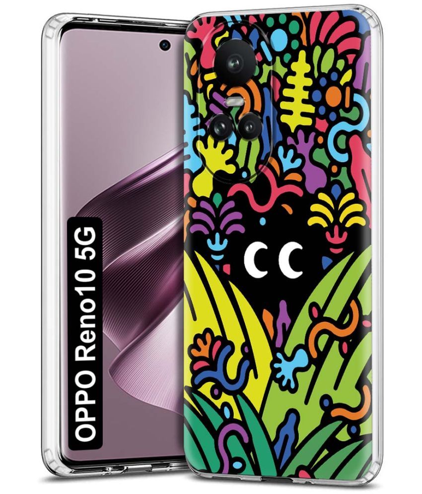     			Fashionury Multicolor Printed Back Cover Silicon Compatible For Oppo Reno 10 5G ( Pack of 1 )