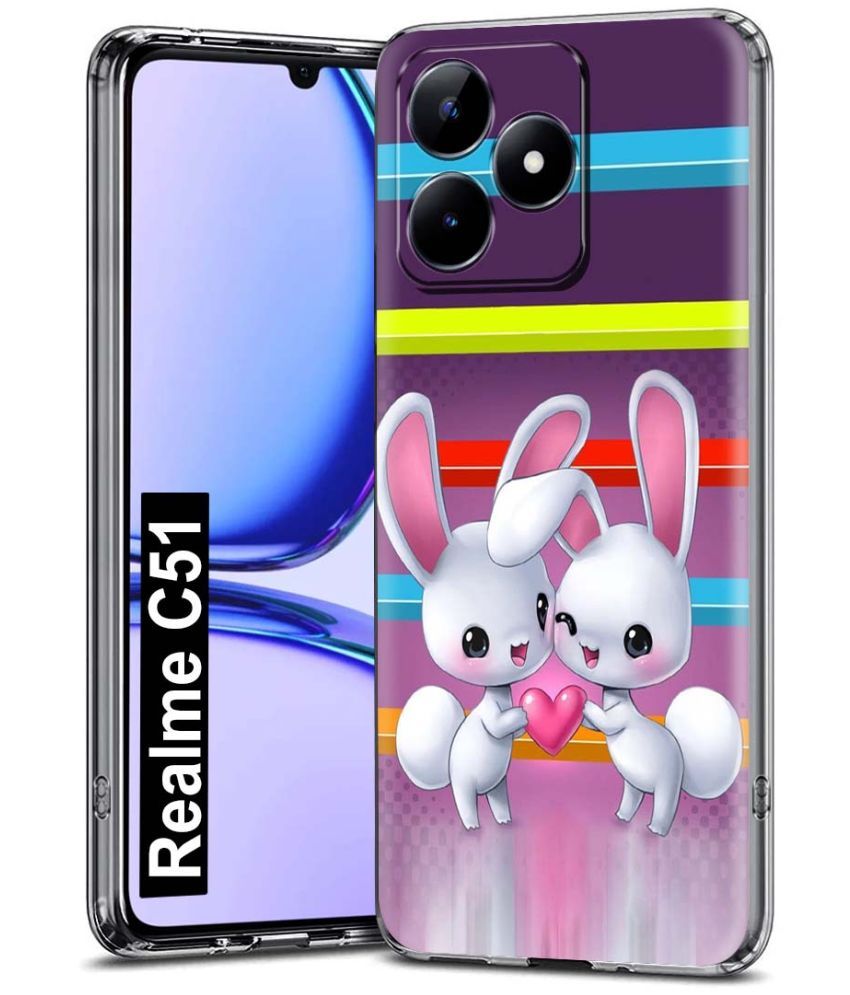     			Fashionury Multicolor Printed Back Cover Silicon Compatible For Realme C51 ( Pack of 1 )