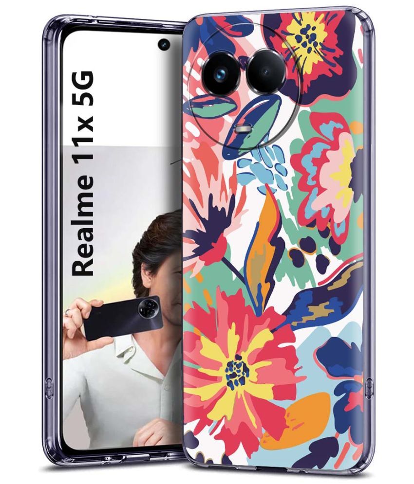     			Fashionury Multicolor Printed Back Cover Silicon Compatible For Realme 11X 5G ( Pack of 1 )