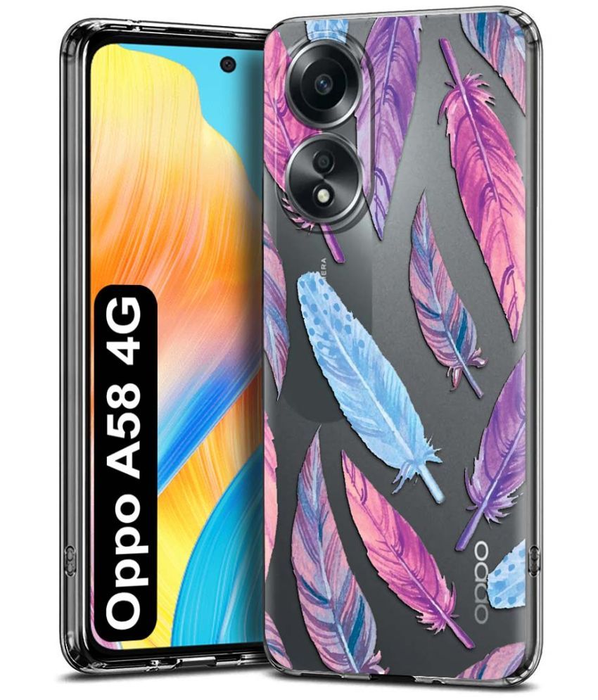     			Fashionury Multicolor Printed Back Cover Silicon Compatible For Oppo A58 4G ( Pack of 1 )