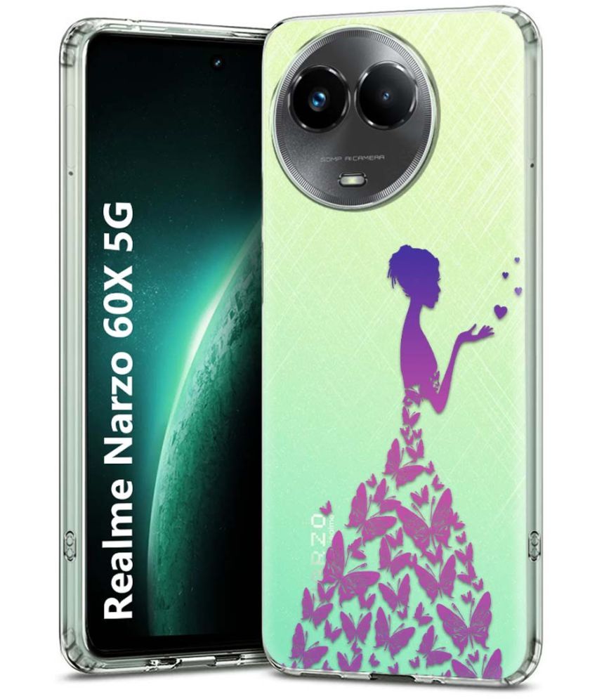     			Fashionury Multicolor Printed Back Cover Silicon Compatible For Realme Narzo 60x 5G ( Pack of 1 )