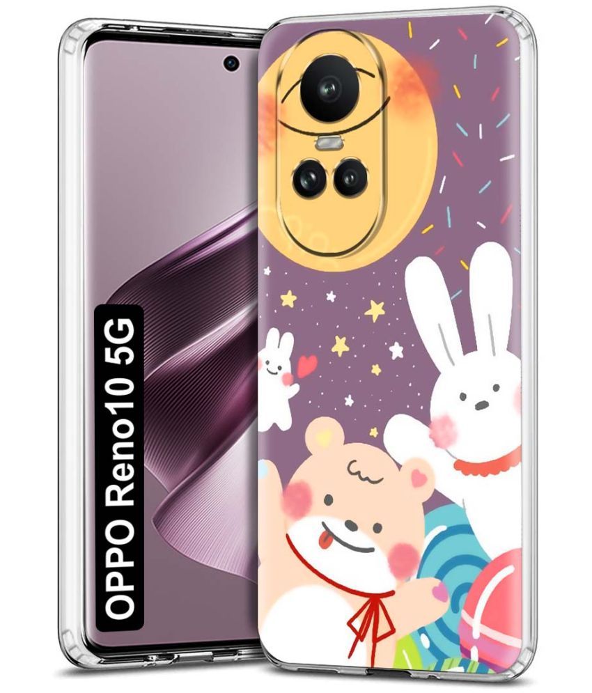     			Fashionury Multicolor Printed Back Cover Silicon Compatible For Oppo Reno 10 5G ( Pack of 1 )