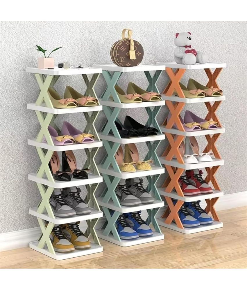     			House Of Quirk Plastic 9 Tier Shoe Rack Blue