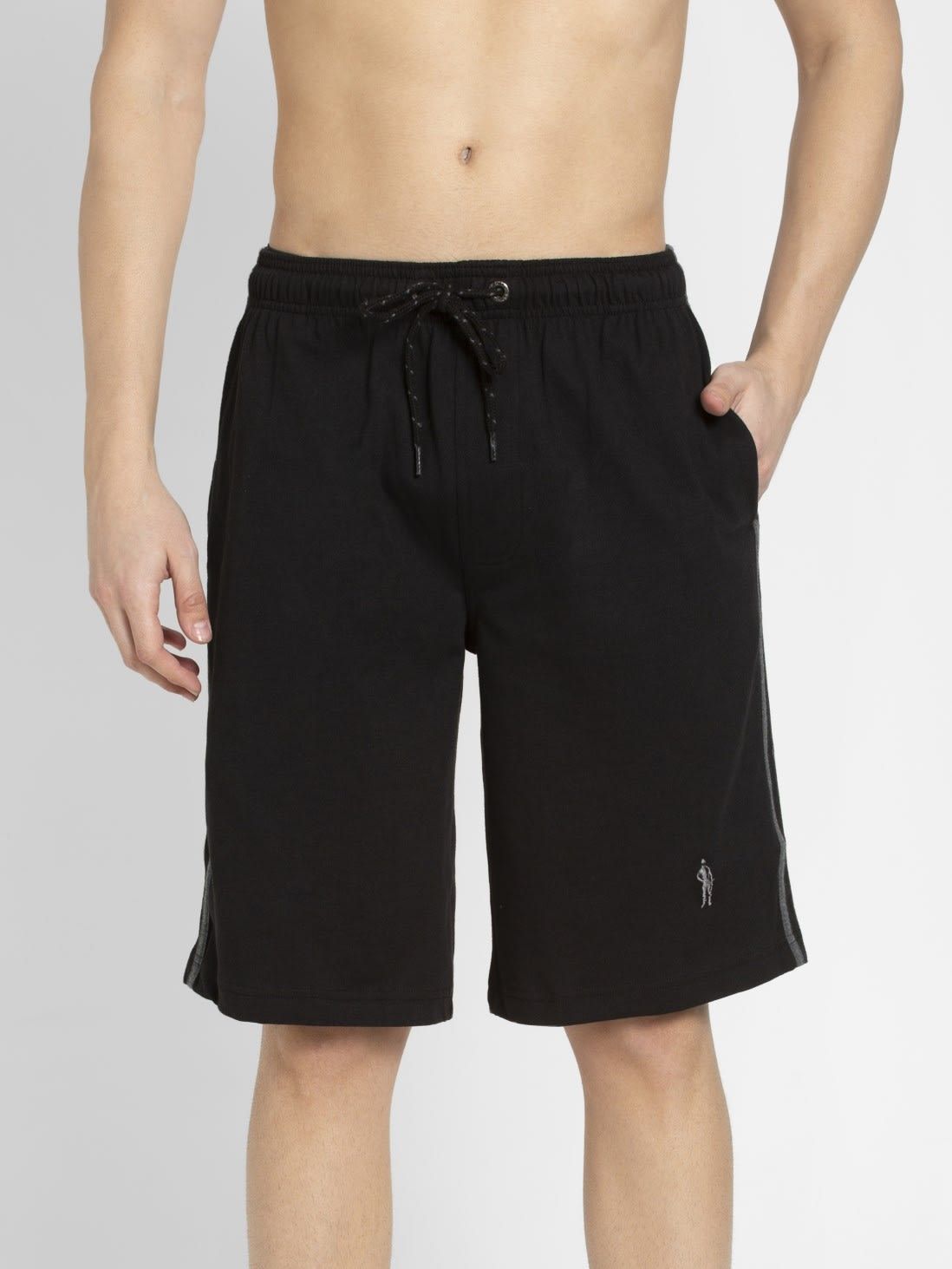     			Jockey 9426 Men's Super Combed Cotton Rich Regular Fit Solid Shorts - Black