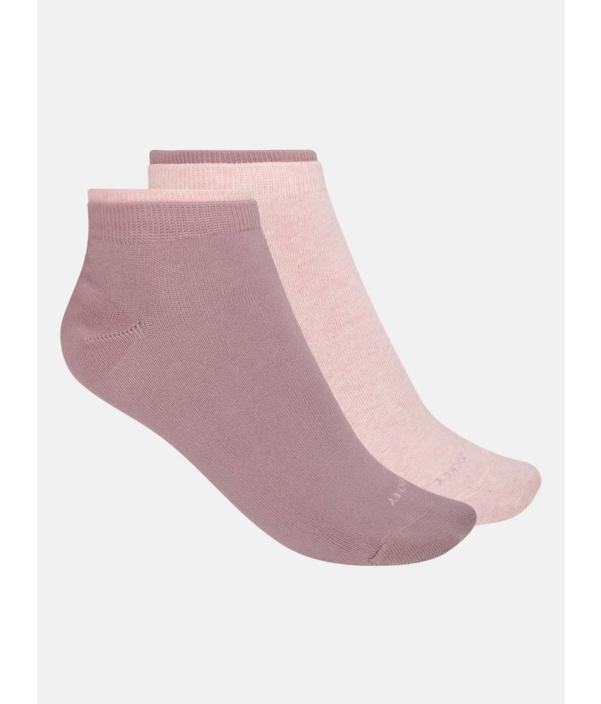     			Jockey 7491 Women's Compact Cotton Solid Low Show Socks - Lavender Herb & Pink Sorbet (Pack of 2)
