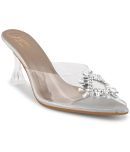 JM Looks Silver Women's Peep Toes Heels