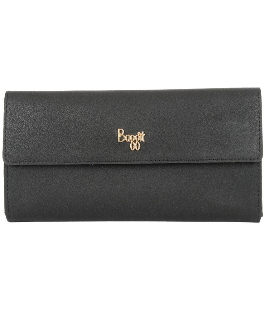     			Baggit Faux Leather Black Women's Three fold Wallet ( Pack of 1 )