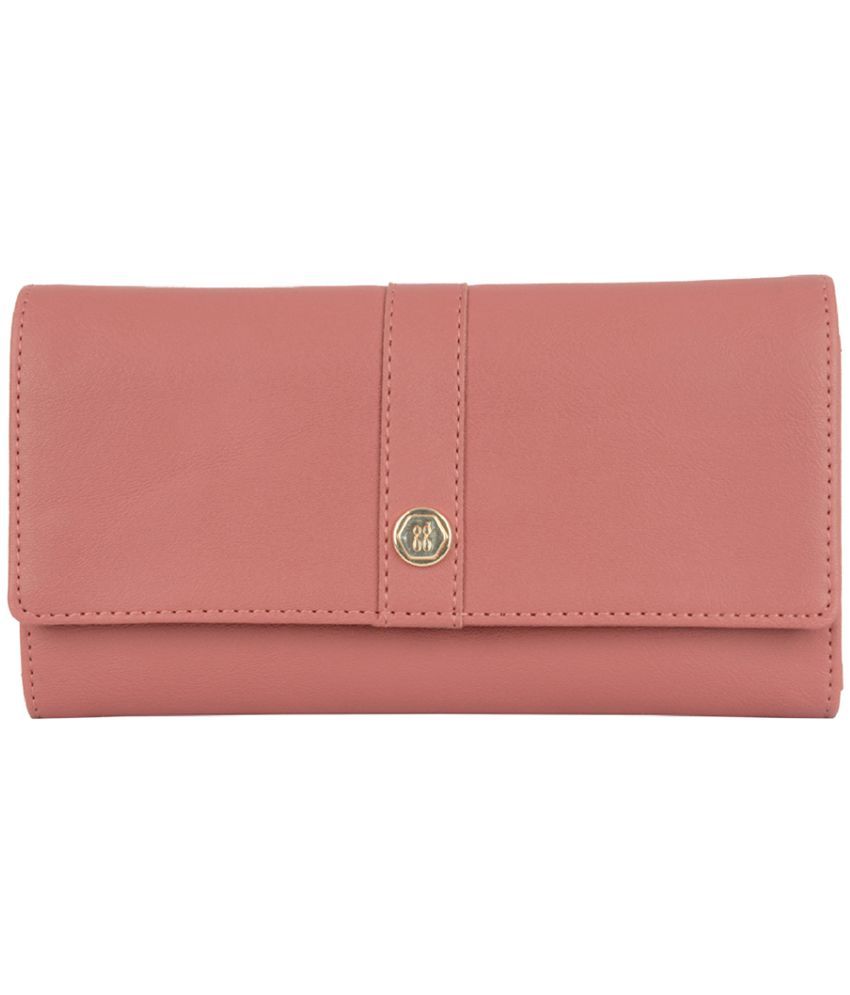     			Baggit Faux Leather Pink Women's Three fold Wallet ( Pack of 1 )