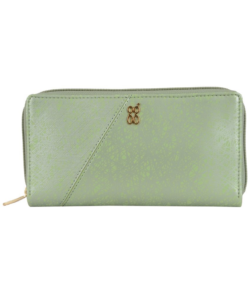     			Baggit Faux Leather Green Women's Zip Around Wallet ( Pack of 1 )