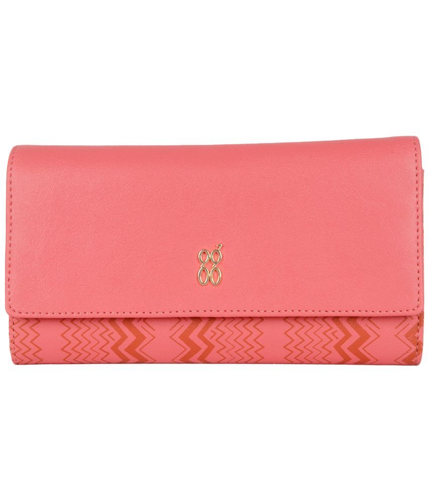     			Baggit Faux Leather Pink Women's Three fold Wallet ( Pack of 1 )