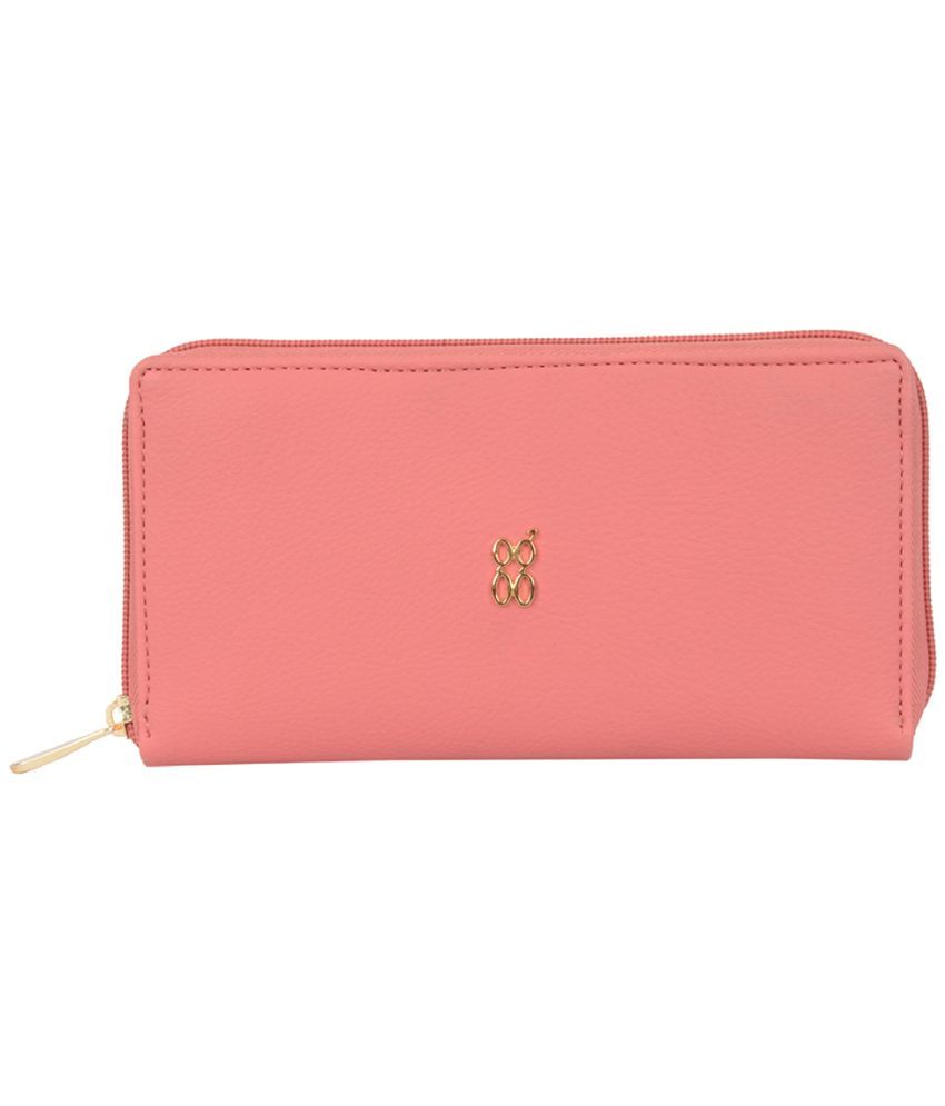     			Baggit Faux Leather Pink Women's Zip Around Wallet ( Pack of 1 )