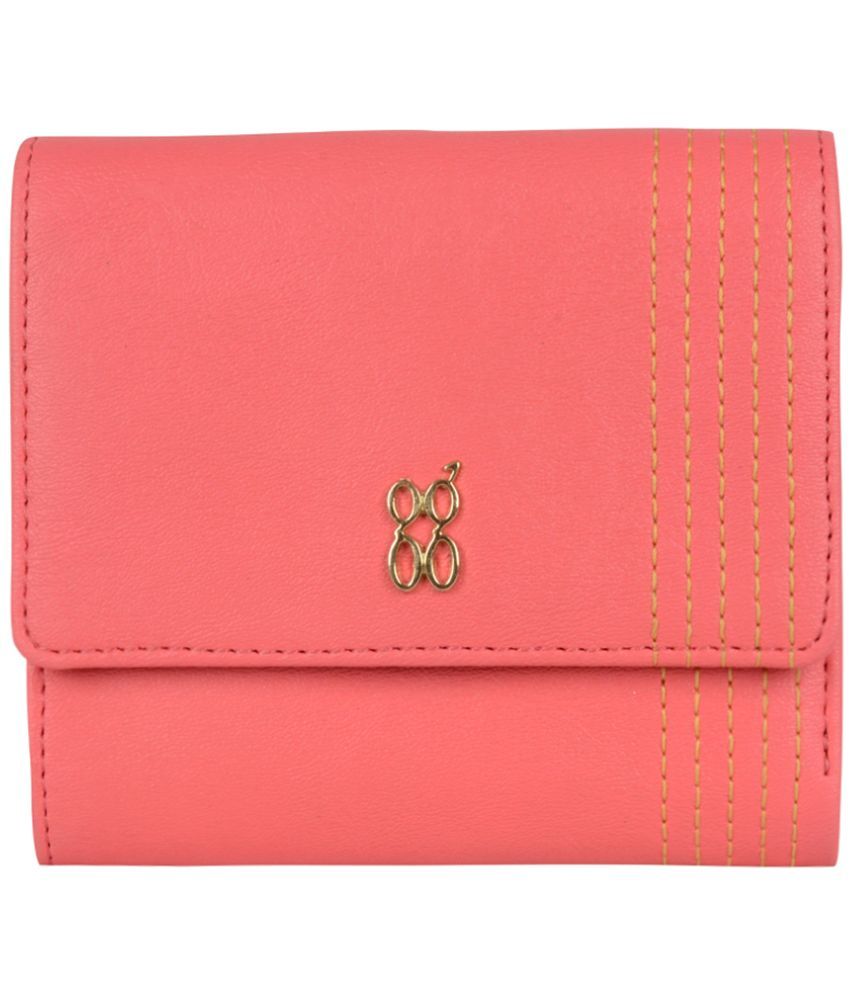     			Baggit Faux Leather Pink Women's Three fold Wallet ( Pack of 1 )