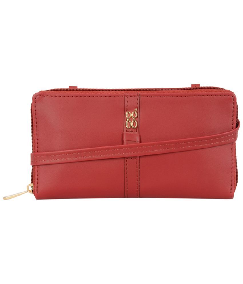     			Baggit Faux Leather Red Women's Zip Around Wallet ( Pack of 1 )