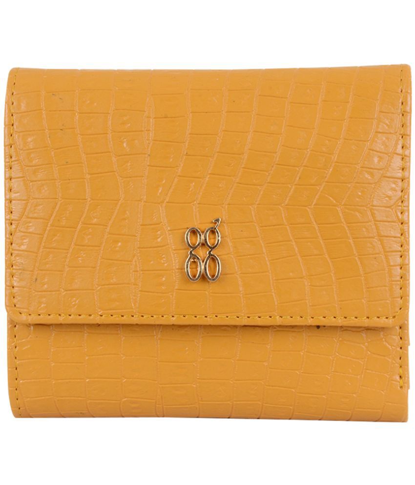     			Baggit Faux Leather Yellow Women's Three fold Wallet ( Pack of 1 )