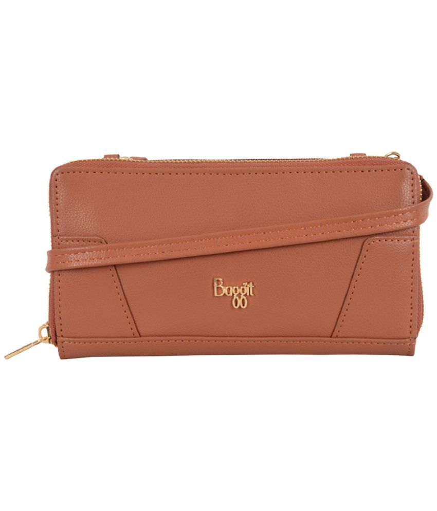     			Baggit PU Tan Women's Zip Around Wallet ( Pack of 1 )