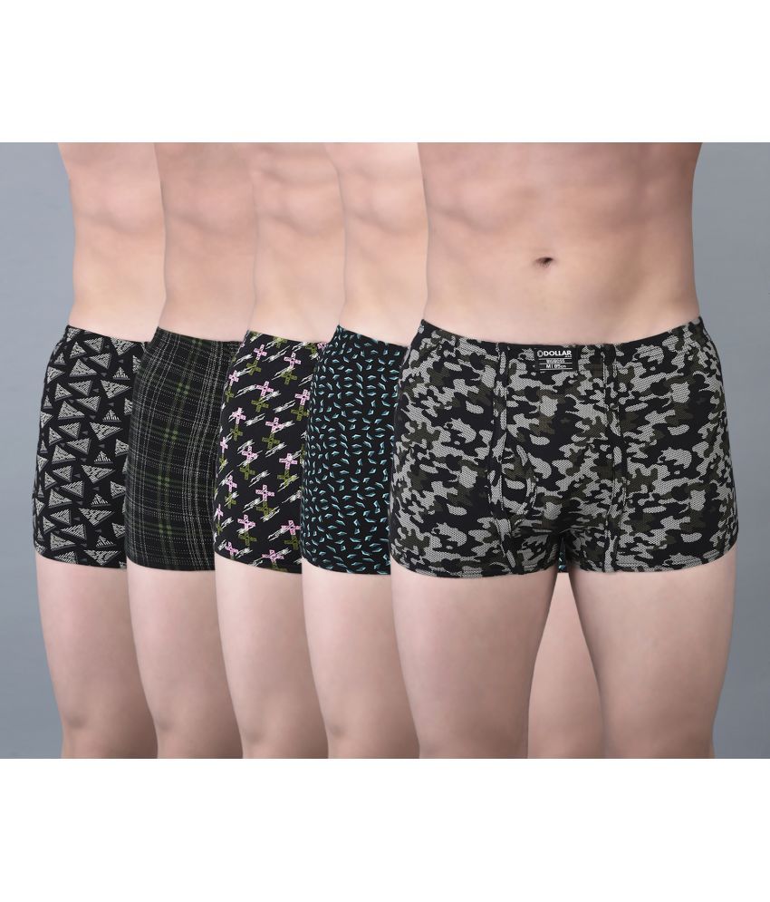     			Pack of 5 Dollar Bigboss Assorted Printed Cotton Blend Men Trunk