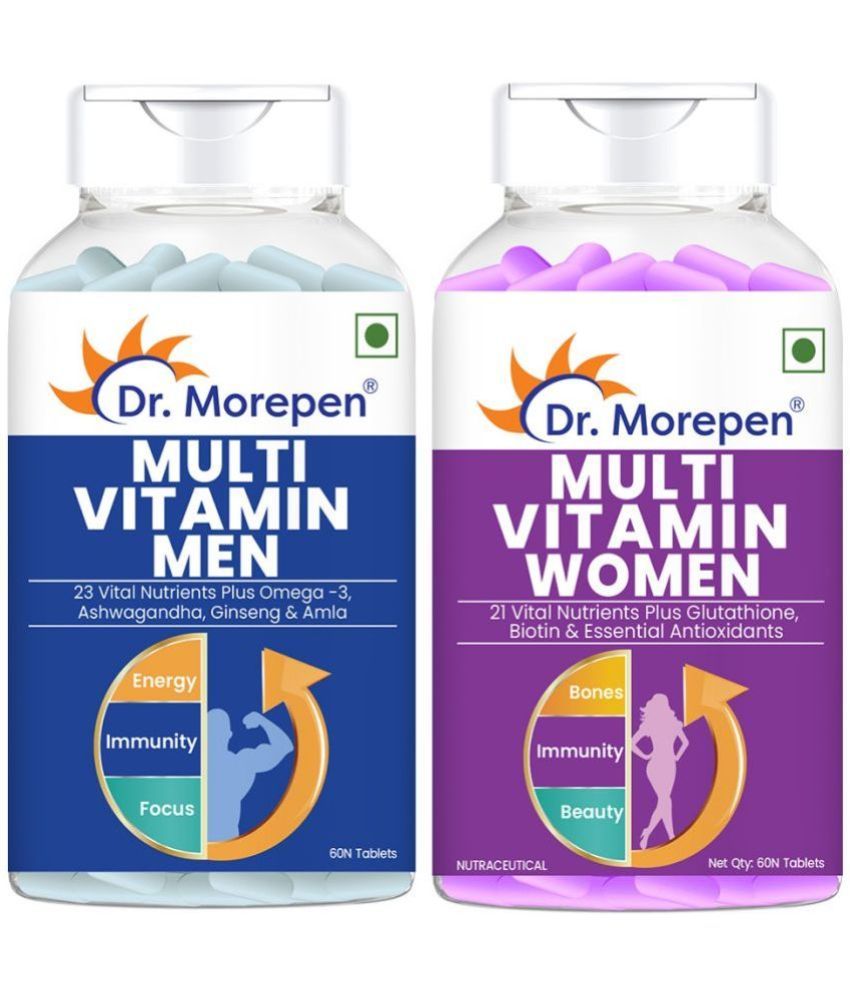     			Dr. Morepen Multivitamins For Men And Women With Omega 3 Or Calcium- 60 Tablets Each (120 Tablets)