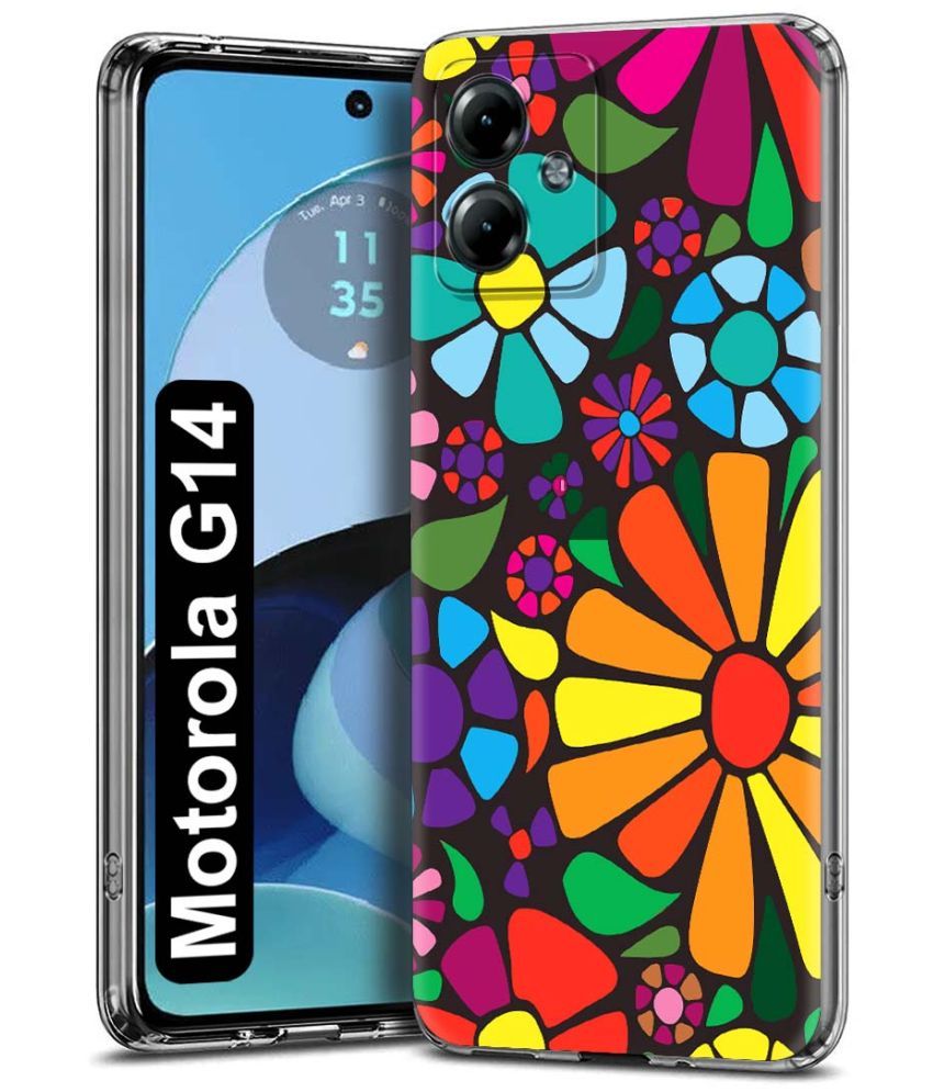     			Fashionury Multicolor Printed Back Cover Silicon Compatible For Motorola G14 ( Pack of 1 )