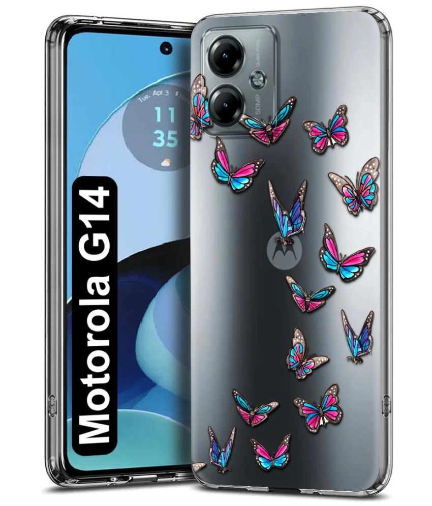     			Fashionury Multicolor Printed Back Cover Silicon Compatible For Motorola G14 ( Pack of 1 )