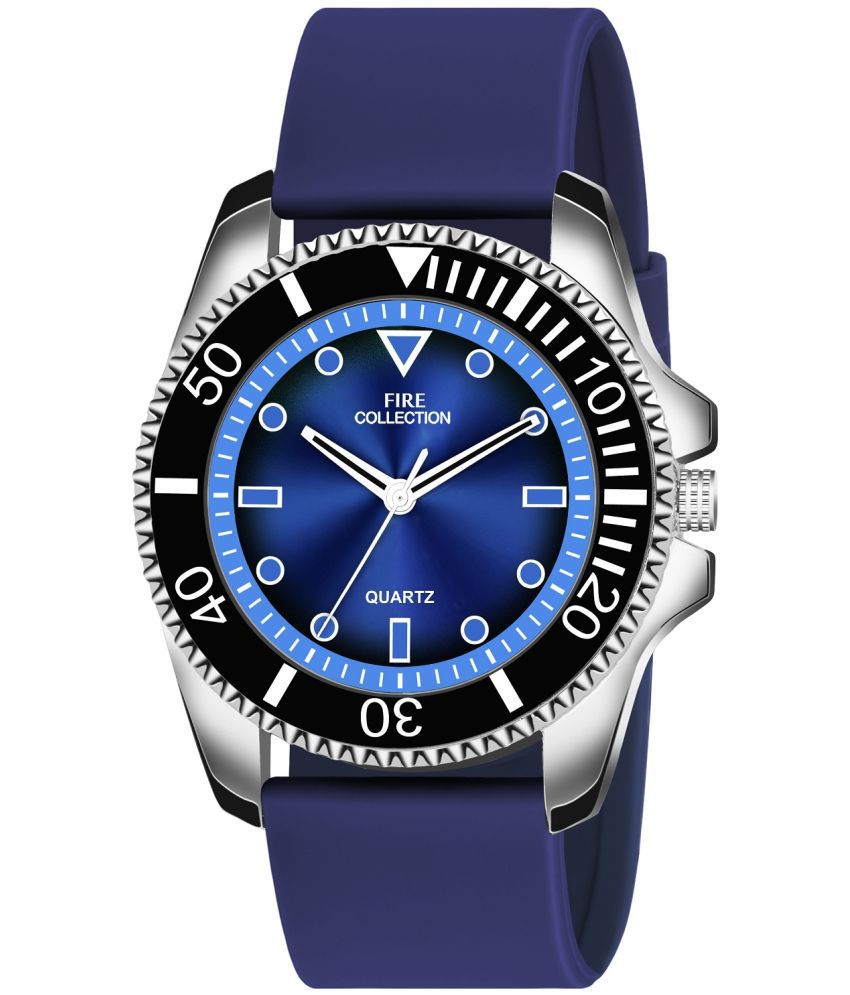     			Fire Collection Blue Silicon Analog Men's Watch
