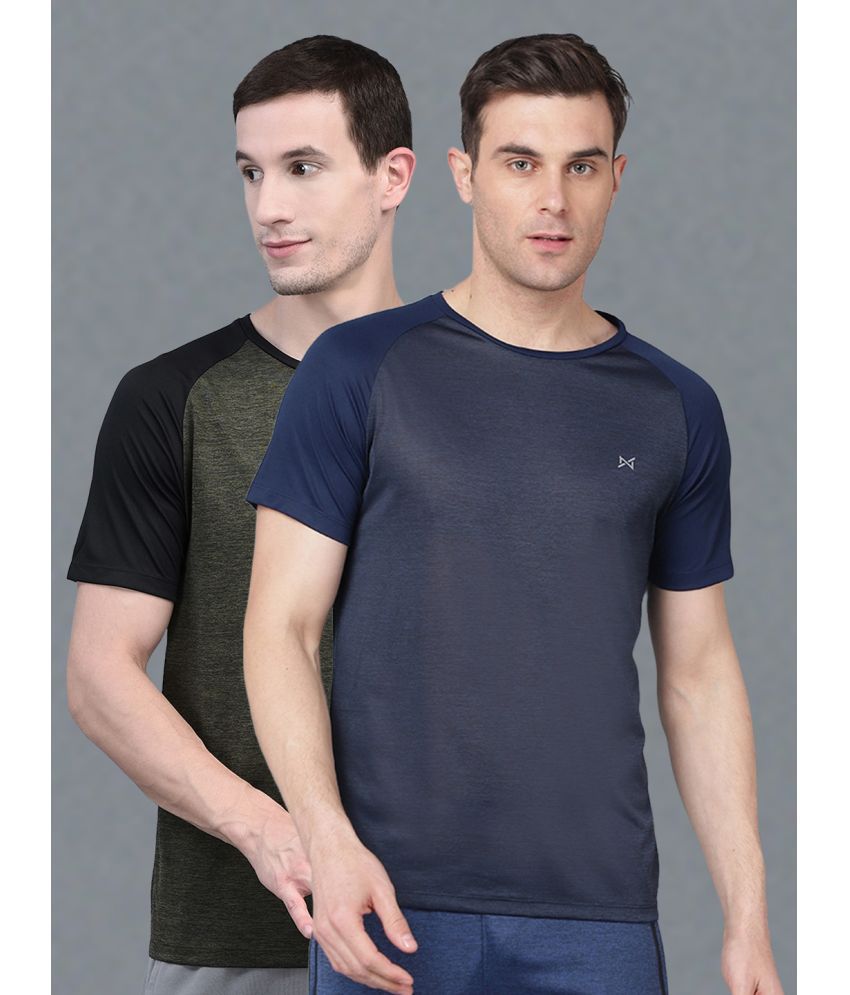     			Force NXT Multi Polyester Regular Fit Men's Sports T-Shirt ( Pack of 2 )