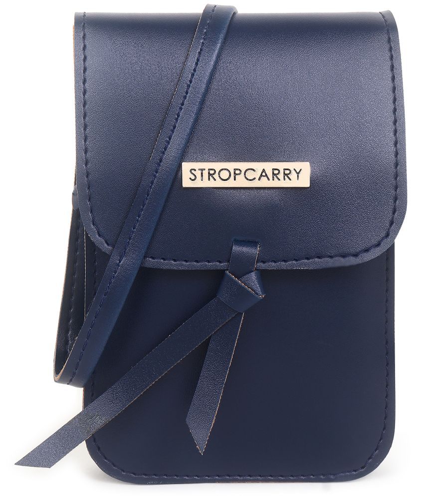     			Stropcarry Blue Faux Leather Sling Bag