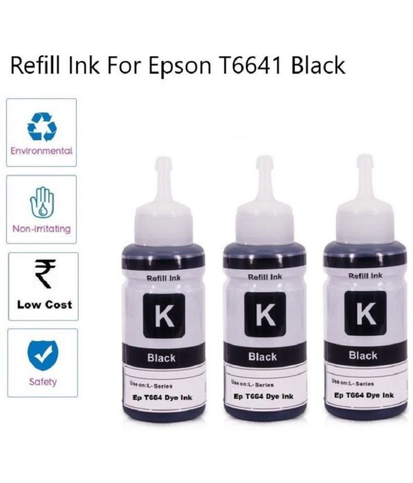     			TEQUO 664 Ink For L360 Black Pack of 3 Cartridge for T664 Refill Ink for E_pson L130 L360 L380 L361 L565 L210 L220 L310 L350 L355 L365 L385 L405