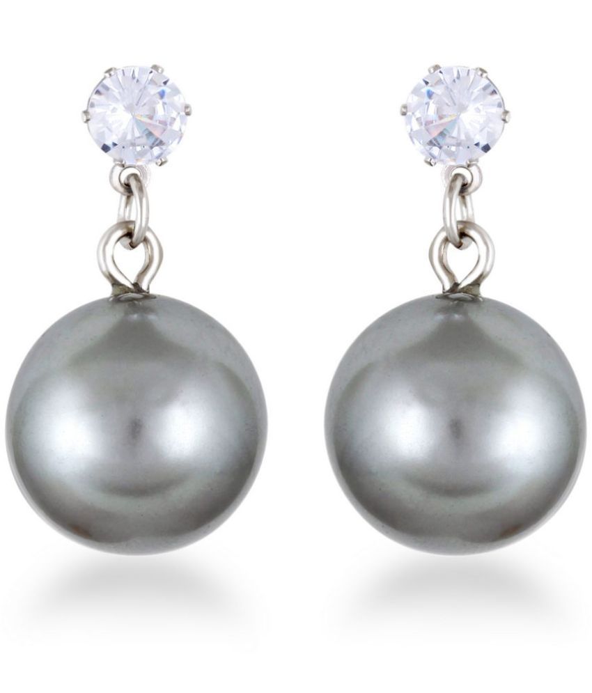     			VIVASTRI Silver Drop Earrings ( Pack of 1 )