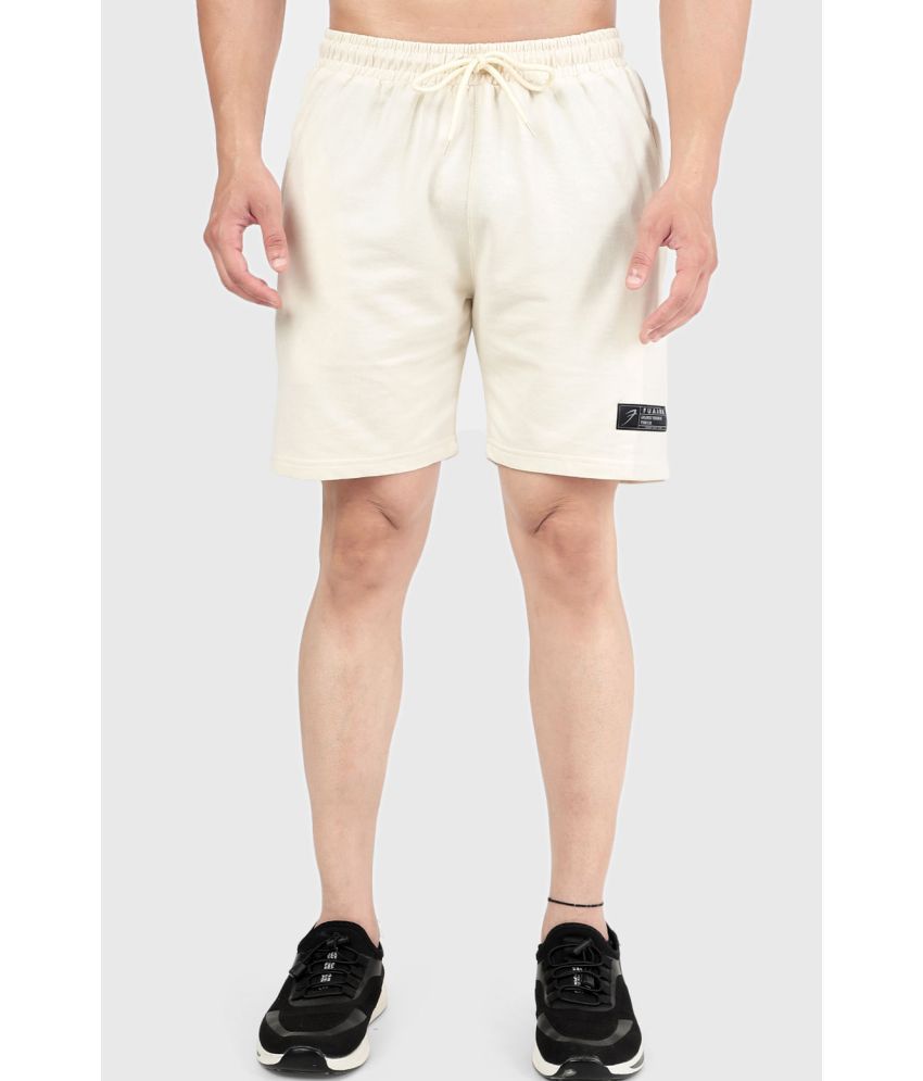     			Fuaark Beige Cotton Blend Men's Gym Shorts ( Pack of 1 )