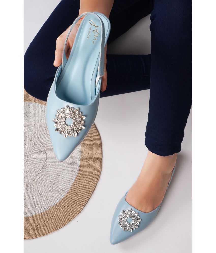     			JM Looks Blue Women's Casual Ballerinas