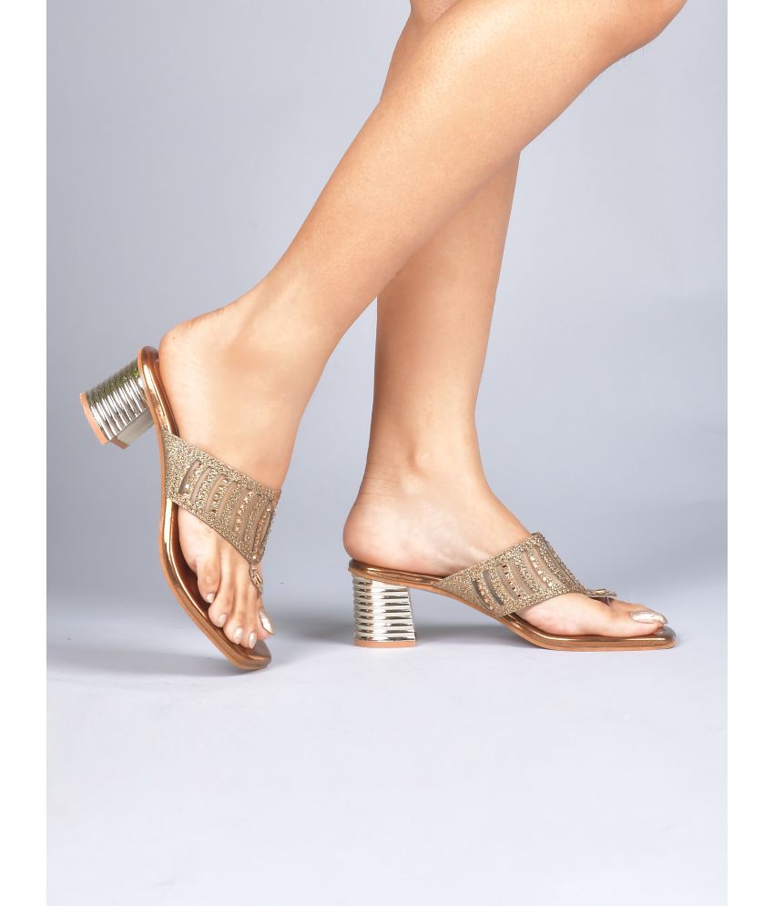     			JM Looks Tan Women's Sandal Heels