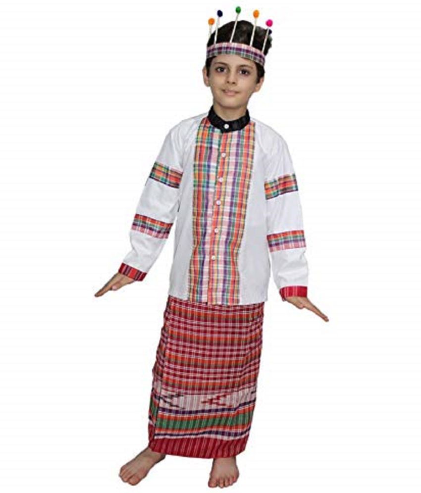     			Kaku Fancy Dresses Indian State Folk Dance Costume for Kids -Multicolor, For Girls