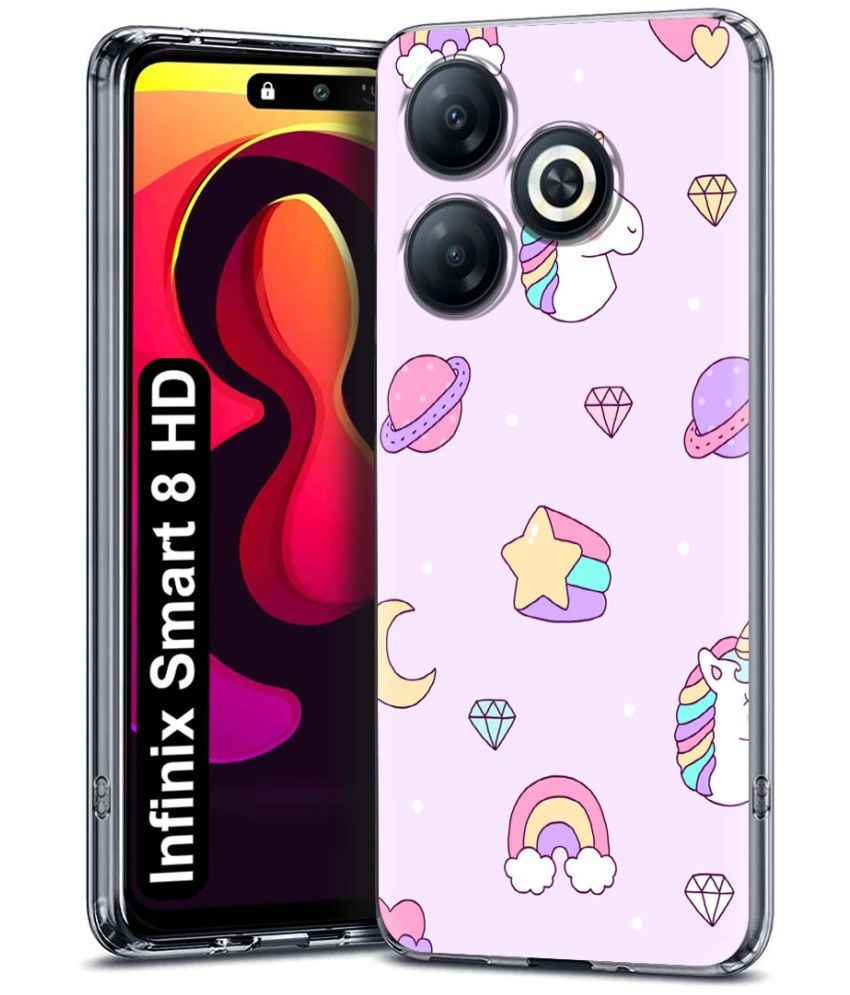     			NBOX Multicolor Printed Back Cover Silicon Compatible For Infinix Smart 8 HD ( Pack of 1 )