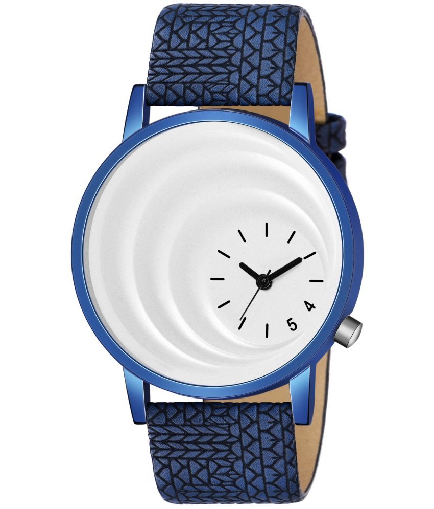     			Newman Blue Leather Analog Men's Watch