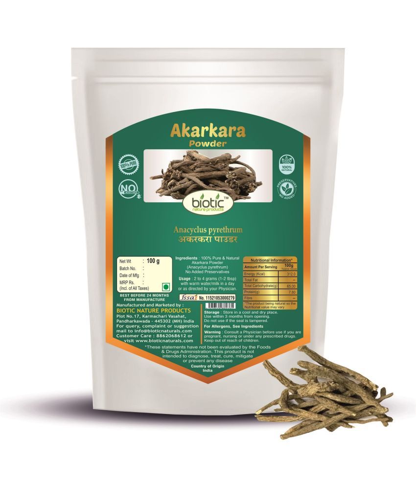     			Biotic Akarkara Roots Powder - Pellitory Root Powder 100 gm