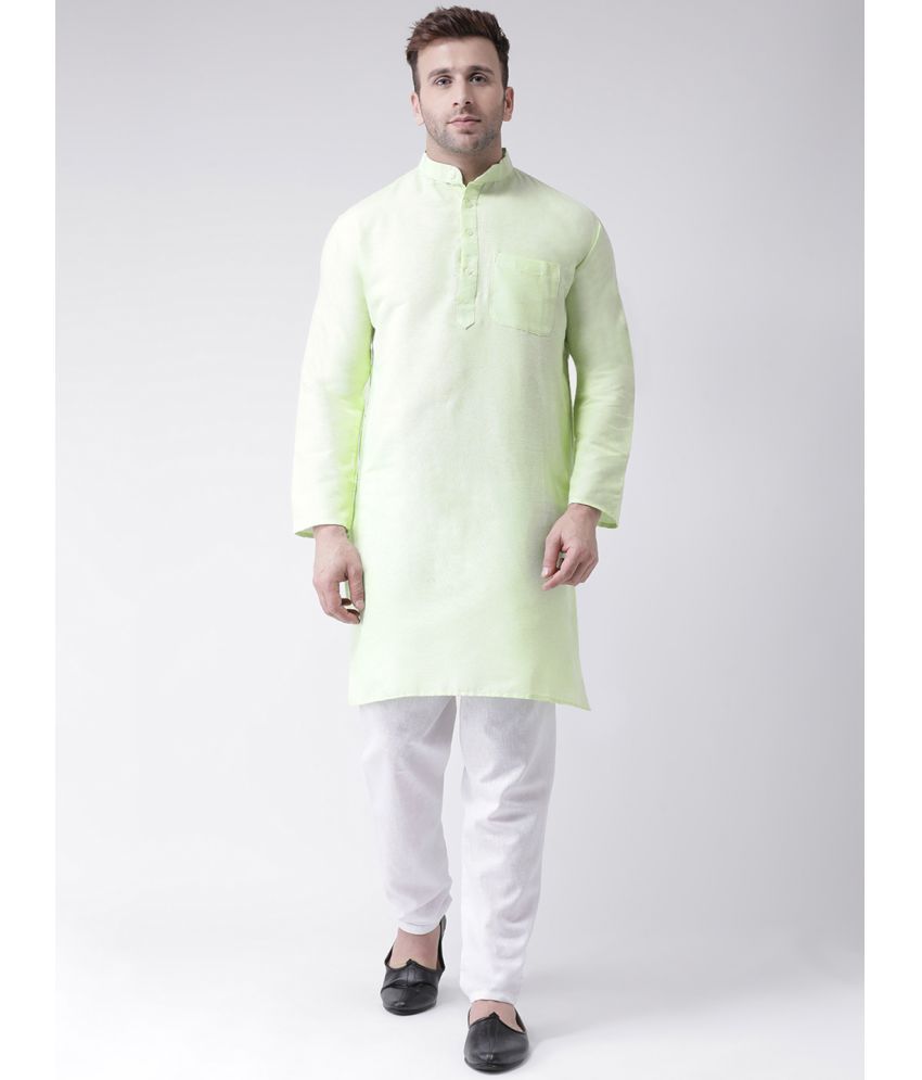     			RIAG Light Green Cotton Men's Regular Kurta ( Pack of 1 )