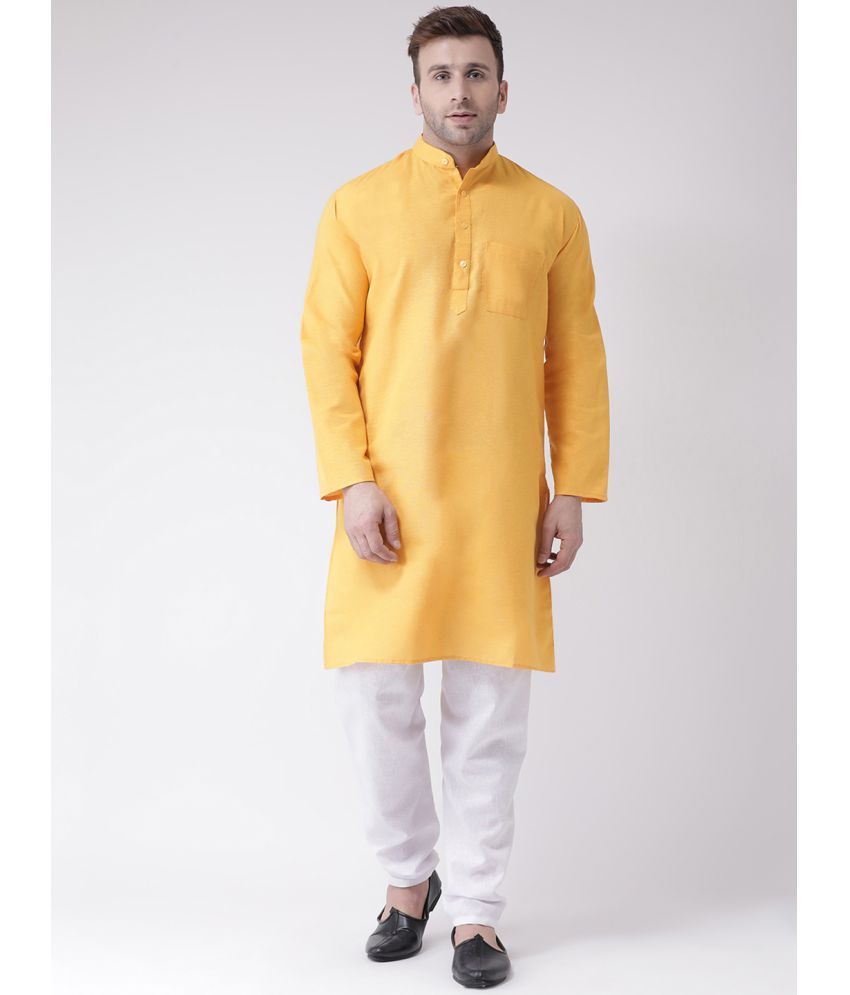     			RIAG Mustard Cotton Men's Regular Kurta ( Pack of 1 )